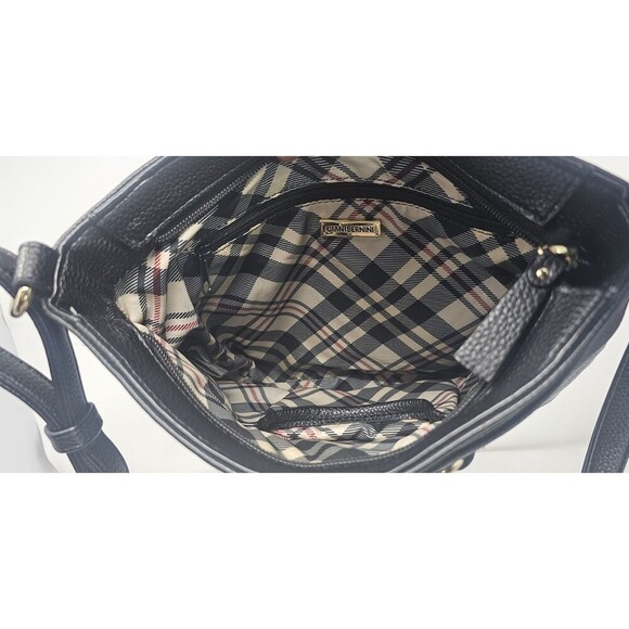 Giani Bernini Horsebit-Detail Black Pebbled Leather Equestrian Crossbody Bag - Picture 11 of 16